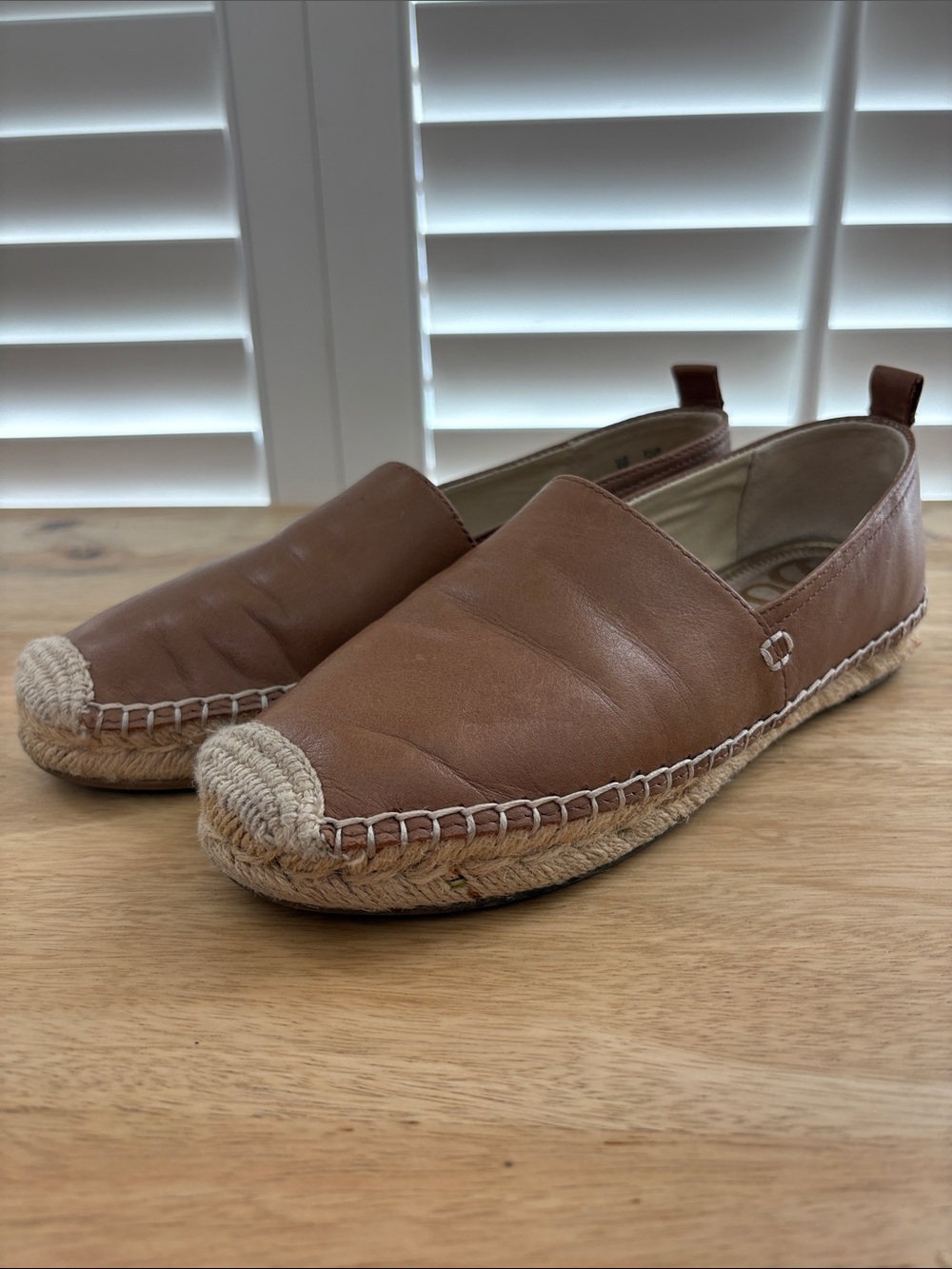 Women’s Leather Espadrille Slip-On in Brown Shoes